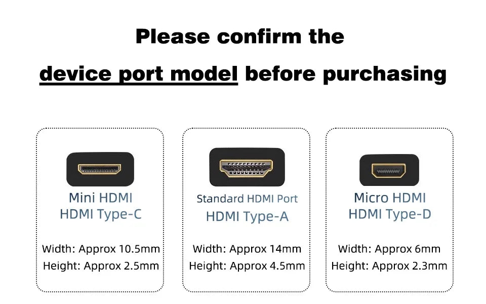 Mini/Micro HDMI hane till HDMI hona-adapter 4K