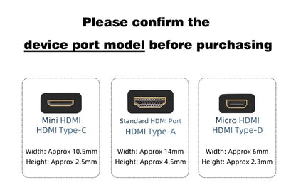 Mini/Micro HDMI hane till HDMI hona-adapter 4K