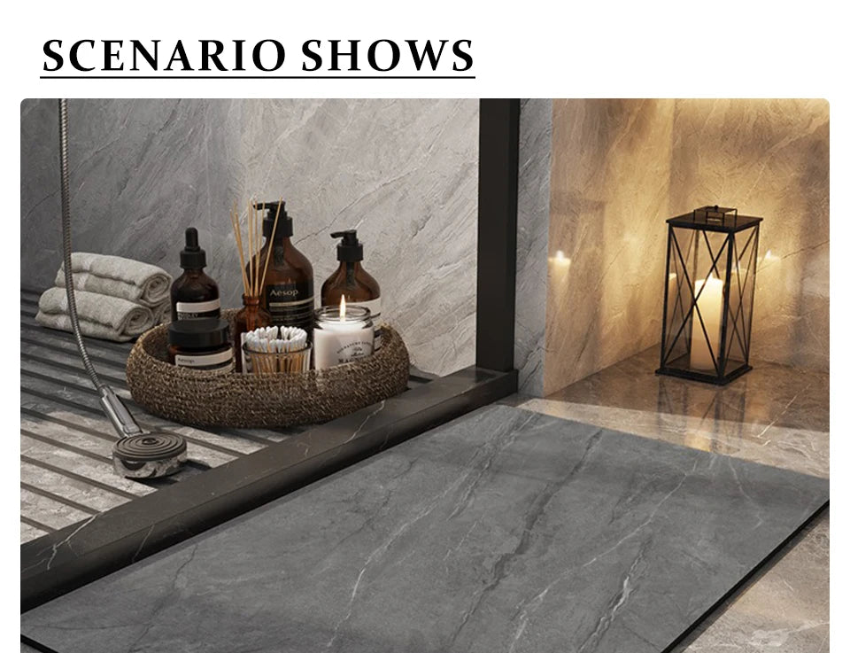 Bathroom Carpet Home Decoration Bath Absorbent Marbling Floor Mat Toilet Rug Doormat Non-slip Foot Mats Alfombra De Baño 양탄자