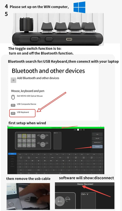 Bluetooth 12 Key 2-knob USB Programming Macro Custom Keyboard Game Console Mechanical Keyboard Photoshop Hot Swappable Keyboard