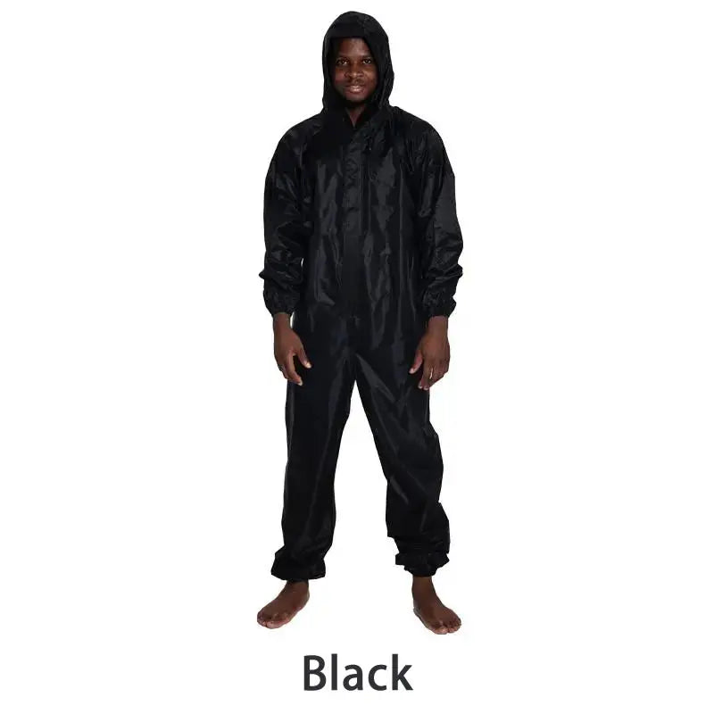 Waterproof One-Piece Overalls With Hood Oil-Resistant Work Safety Clothing Coverall For Sparying Painting Factory Clothes