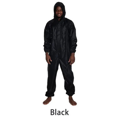 Waterproof One-Piece Overalls With Hood Oil-Resistant Work Safety Clothing Coverall For Sparying Painting Factory Clothes