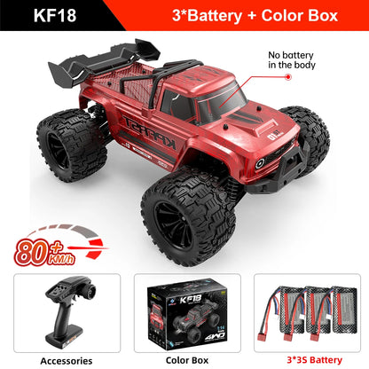 KF18 1/14 RC Drift Car 80KM/H 4WD 2.4G High Speed Off-Road Racing Car Brushless 3S Remote Controller Car Truck Toy For Gift
