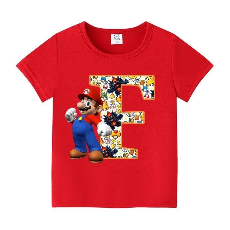 Barn T-shirt 100% Bomull – Tecknat Tryck Kortärm Unisex Casual Storlek 100–160cm