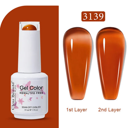 Clou Beaute Transparent French Gel Polish Translucent Nude Pink Red Jelly Glass Milky White Varnish Rainbow Color Nail Art