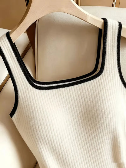 Dam 3-delat Ribbat Bodysuit-set – Fyrkantig Urringning Midjebetonande Backless Strand Nattliv Elegant, 4 Färger XS–XL