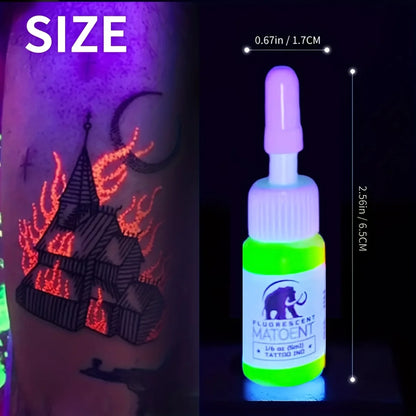 0.17oz Tattoo Ink Fluorescent Ink Body Art Tattoo Kits Professional Beauty Paints Makeup Tattoo Supplies Semi-permanent