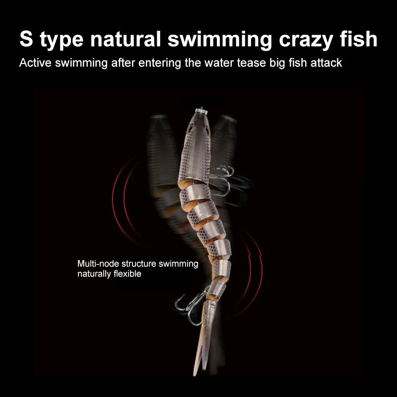 CIBO Fiskedrag Stort Kit – Swimbait Jointed Lure för Gös Abborre Gädda Hav Sjö Å, 12 Färger + 5-pack