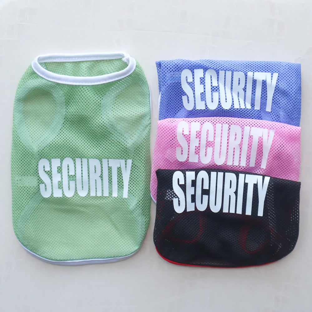 Cat and Dog Universal Summer Clothes Mesh Breathable Letter Printing Thin Size Large Dog Tank Top Golden Bears
