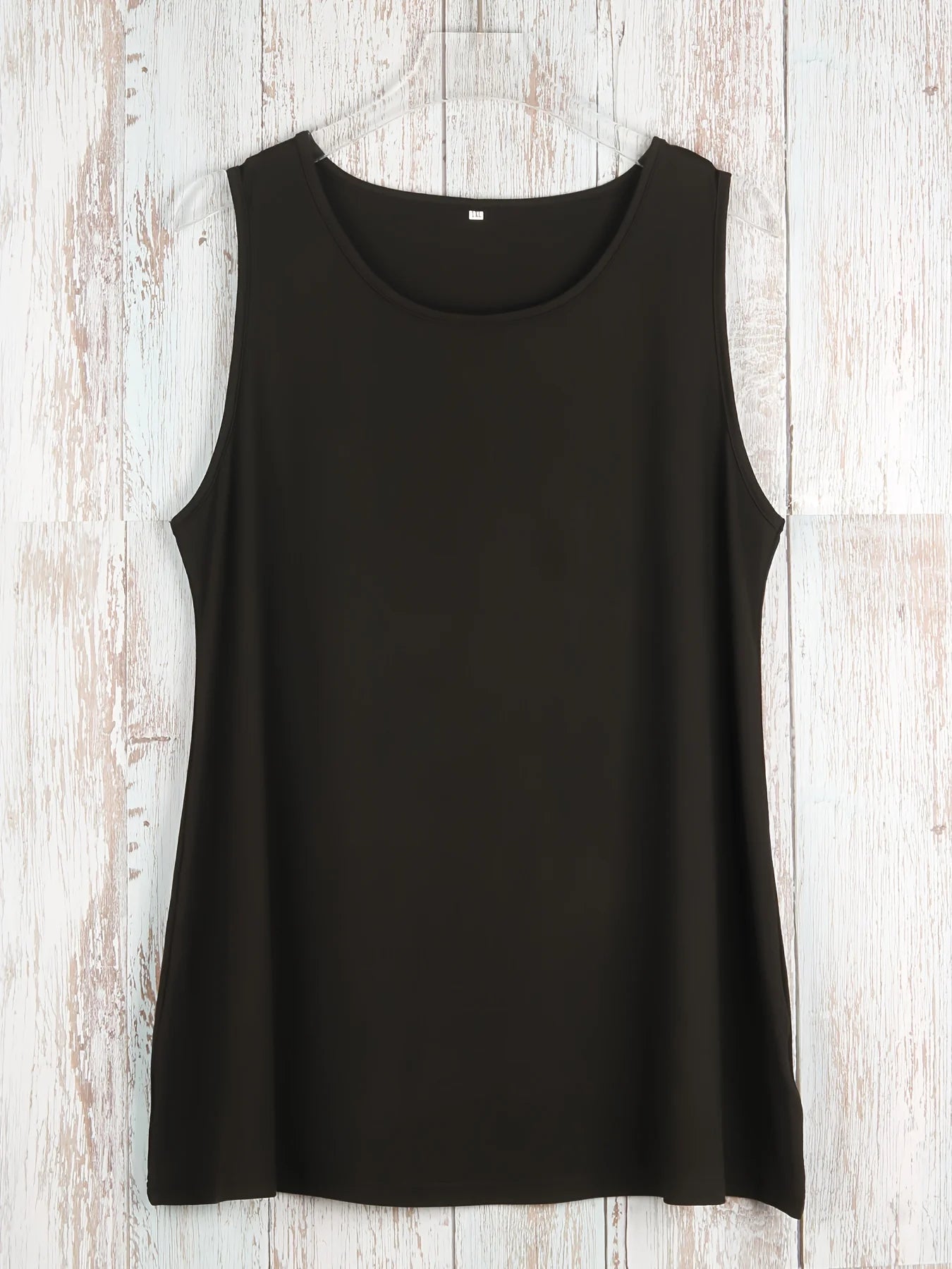 Plus Size Simple Solid Tank Top Casual Crew Neck Sleeveless Tank Top For Summer Women's Plus Size Clothing