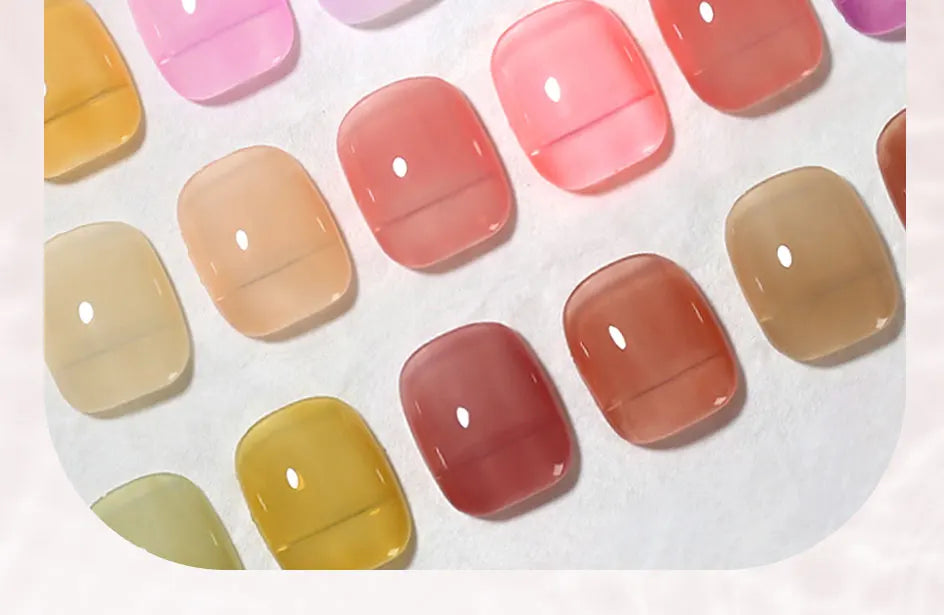 Clou Beaute Transparent French Gel Polish Translucent Nude Pink Red Jelly Glass Milky White Varnish Rainbow Color Nail Art
