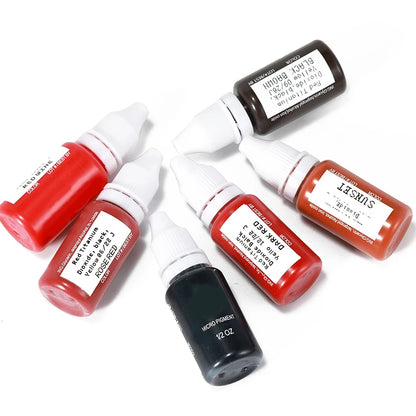 15ml Permanent Makeup Color Natural Eyebrow Dye Plant Tattoo Ink Microblading Pigments For Tattoos Eyebrow Lips Eyelash Set