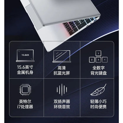 Ultratunn Gaming Laptop 15,6" 4K – Aluminiumlegering Intel N95 12/16/32GB RAM 128GB–1TB SSD Windows 11, Svart/Silver/Rosa