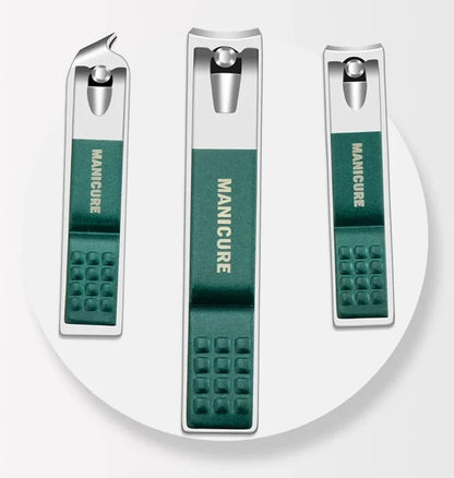 Green Stainless Steel Nail Clipper Sets 6-18 Pcs Manicure Set With Leather Case Professional Foot And Face Care Tool Kits