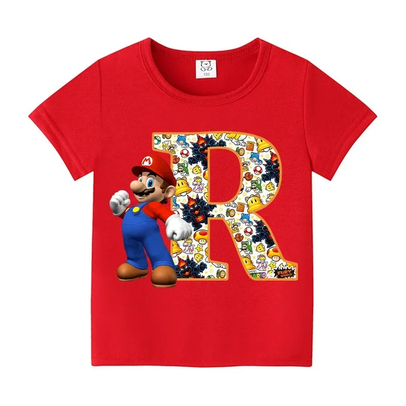 Barn T-shirt 100% Bomull – Tecknat Tryck Kortärm Unisex Casual Storlek 100–160cm