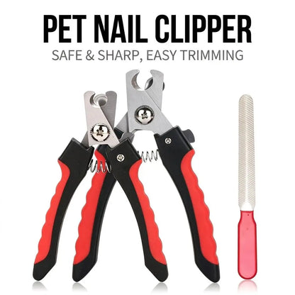Easy Use Pet Nail Clippers for Beginners with Safety Guard Sharp Dog Cat Nail Trimmer with File Non-slip Handle Grooming Tool