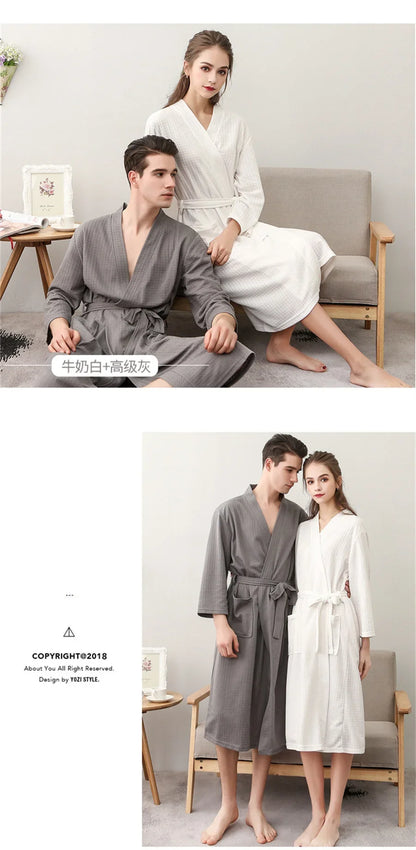 Unisex Kimono Badrock Lång – Lätt Mjuk Sommar & Höst Loungewear, 17 Färger M–3XL