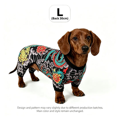 Streetwear Pet Tattoo Suit 4-Way Stretch Full Body Clothes S-10XL Comfortable Dog Cat Costume for Small to Large Pets