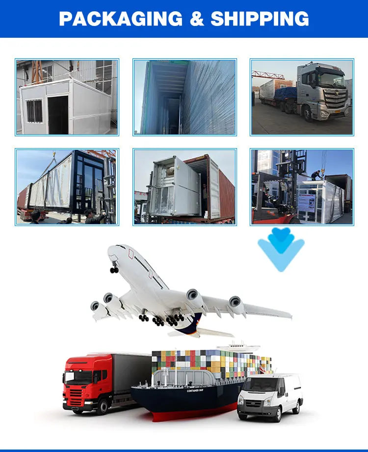 Expanderbar modulär containervilla med kök, tillgänglig i 20ft och 40ft