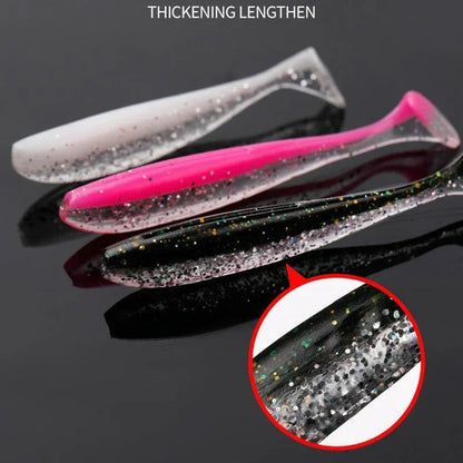 10pcs/Lot Fishing Lure T Tail Worm Soft Bait Jigging Wobblers Tackle Bass Pike Artificial Silicone Swimbait 55mm 70/90mm 120mm