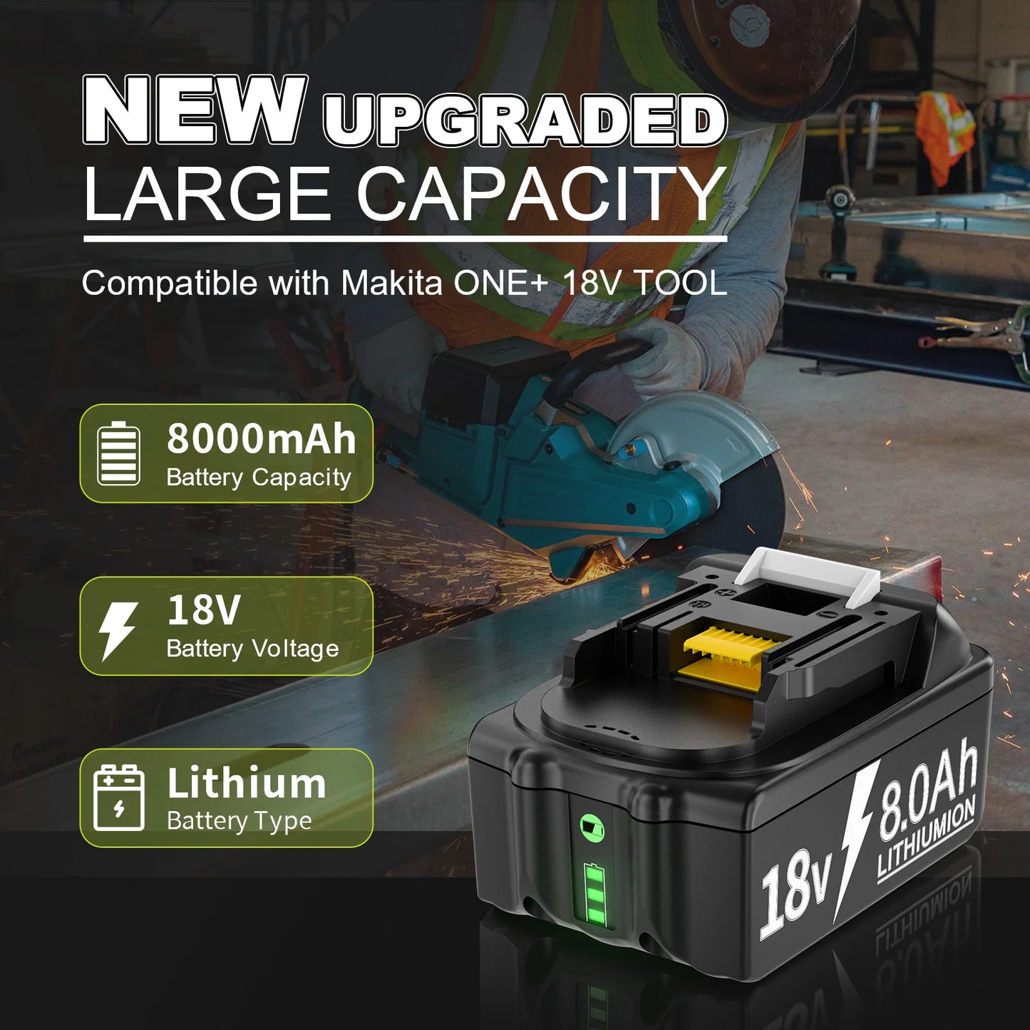 For Makita BL1830 Battery 18V 8000mAh Battery BL1830 BL1815 BL1860 BL1840 Tool Rechargeable Battery With 6A Charger