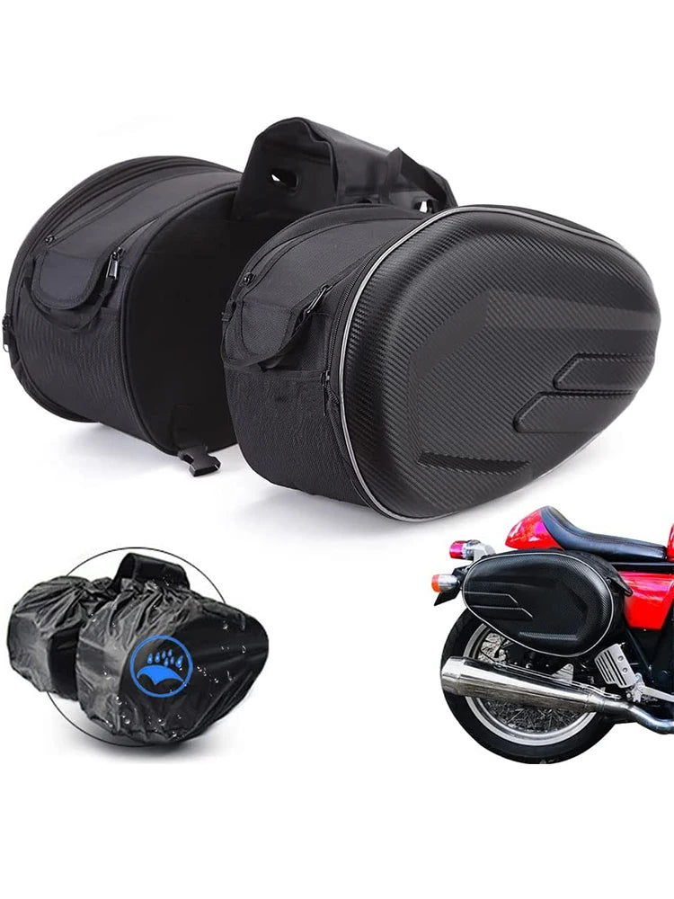 Expanderbara sidoväskor för motorcykel – modell 9001, svart