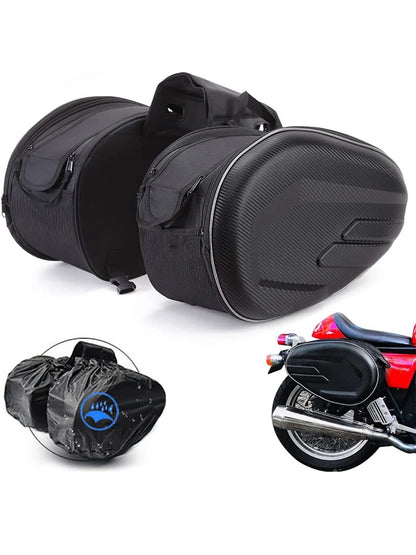 Expanderbara sidoväskor för motorcykel – modell 9001, svart