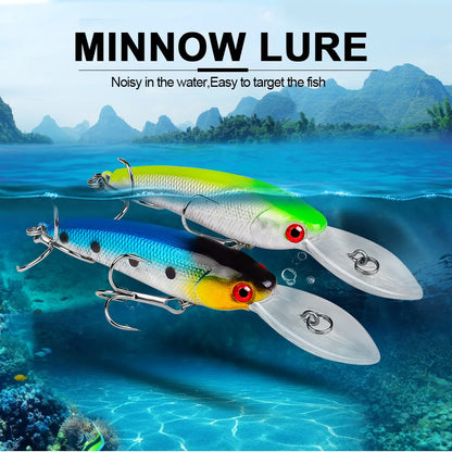 20PCS Suspending Jerkbait Minnow Lures – Slow Sinking Hard Bait with Treble Hooks for Bass Musky Zander Freshwater Saltwater