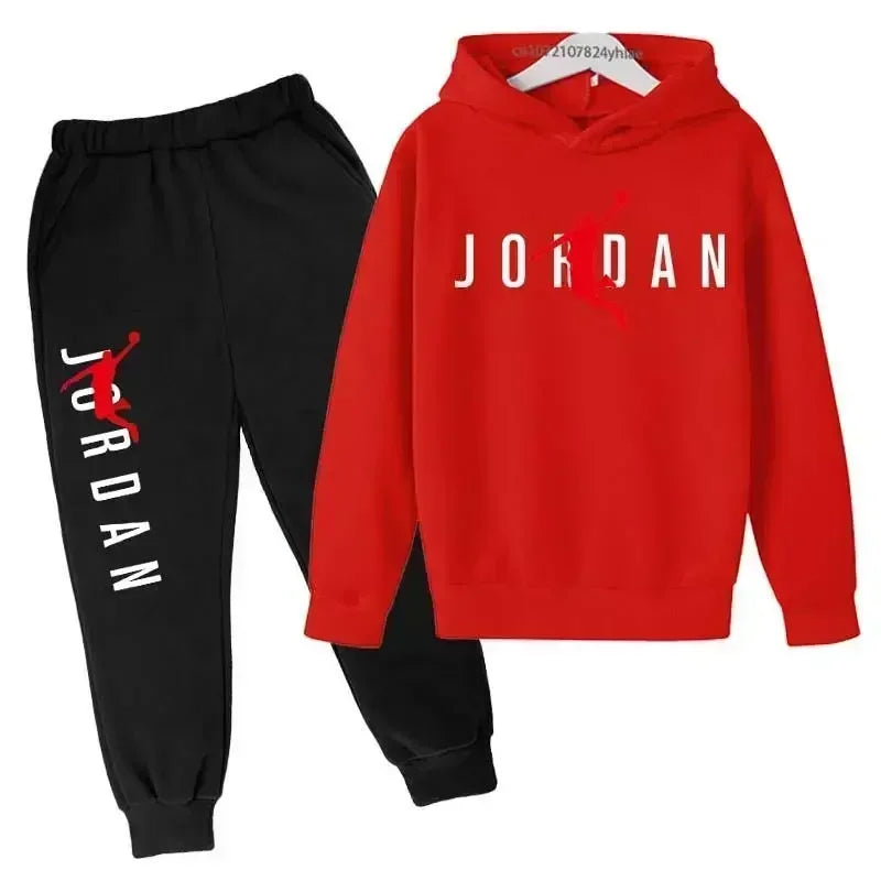 Kids Autumn Spring Trend Letter Print 2pcs Hoodie+Pants Tracksuits 3-13 Years Boys Girls Casual Outfits Children Clothes Sets