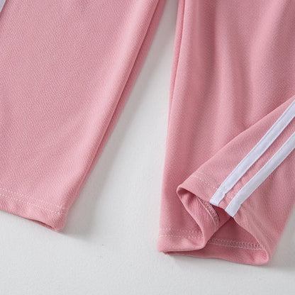 Summer CHILDREN'S Thin Wide-leg Pants Boys and Girls Color Leisure Sports Straight Pants Comfortable Pants.