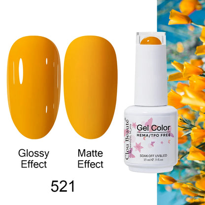 Clou Beaute Gel Nail Polish Neon Brown Royal Blue Red Green Pastal Nude Nail Art Varnishes Gel Lacquer Top Coat UV Gel Nail