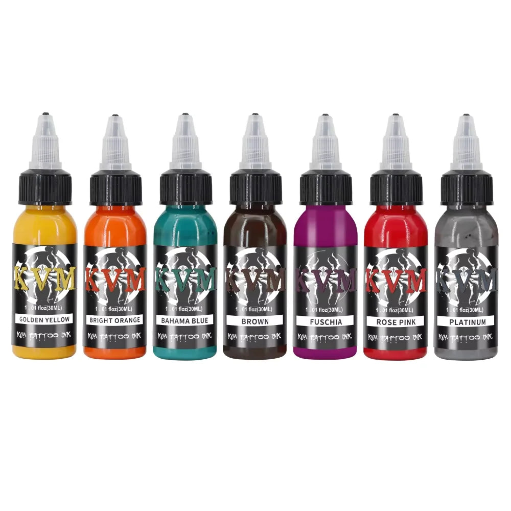 KVM 30ml/1oz 14-colors Tattoo Ink Pigment Body Art Tattoo Kits Professional Beauty Paints Makeup Tattoo Supplies Semi-permanent