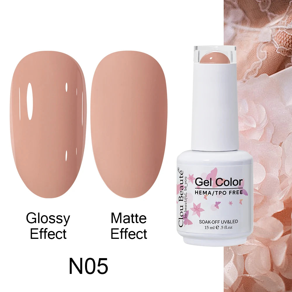 Clou Beaute Gel Nail Polish Neon Brown Royal Blue Red Green Pastal Nude Nail Art Varnishes Gel Lacquer Top Coat UV Gel Nail