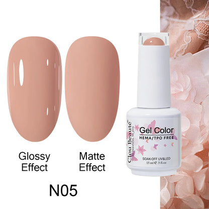 Clou Beaute Gel Nail Polish Neon Brown Royal Blue Red Green Pastal Nude Nail Art Varnishes Gel Lacquer Top Coat UV Gel Nail