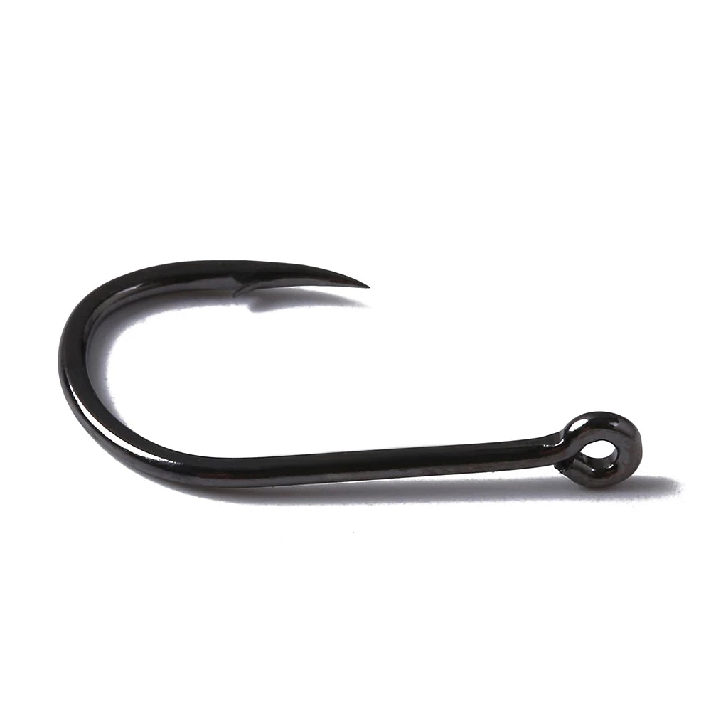 Gamakatsu 10Pcs High Carbon Steel Fish Hook Efficiency Barbed Fishhooks With Hole Jig Carp Big Eye Fly Fishing Hook Worm Pesca