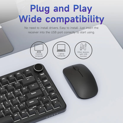AJAZZ AJ06 trådlös gamingmus 2,4 GHz – svart, 59 g