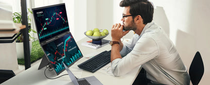 UPERFECT Delta 15.6" Dual Portable Monitor for Laptop Screen Extender 1080P HDR Folding Stacked Triple Travel Computer Display