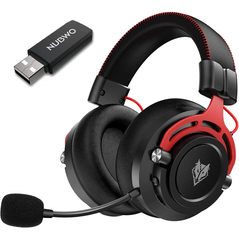 NUBWO G03 Trådlöst Gaming Headset – 3 Anslutningslägen 2.4GHz Bluetooth 3,5mm 50mm 100h ≤20ms CE/FCC PS5 PS4 PC Xbox Röd Grön
