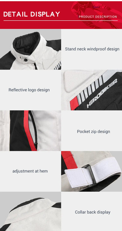 Men's Motorcycle Jacket Anti-fall Wear-resistant Motorbike Jacket With 5pcs Protector Motocross Racing Clothing Protection