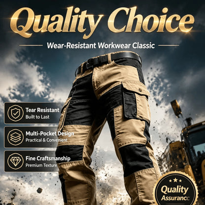Male New Men Cotton Autumn Winter Patchwork Cargo Pants Multi Pocket Straight Tactical Work Outdoor Daily Wear Trousers 4 Colors