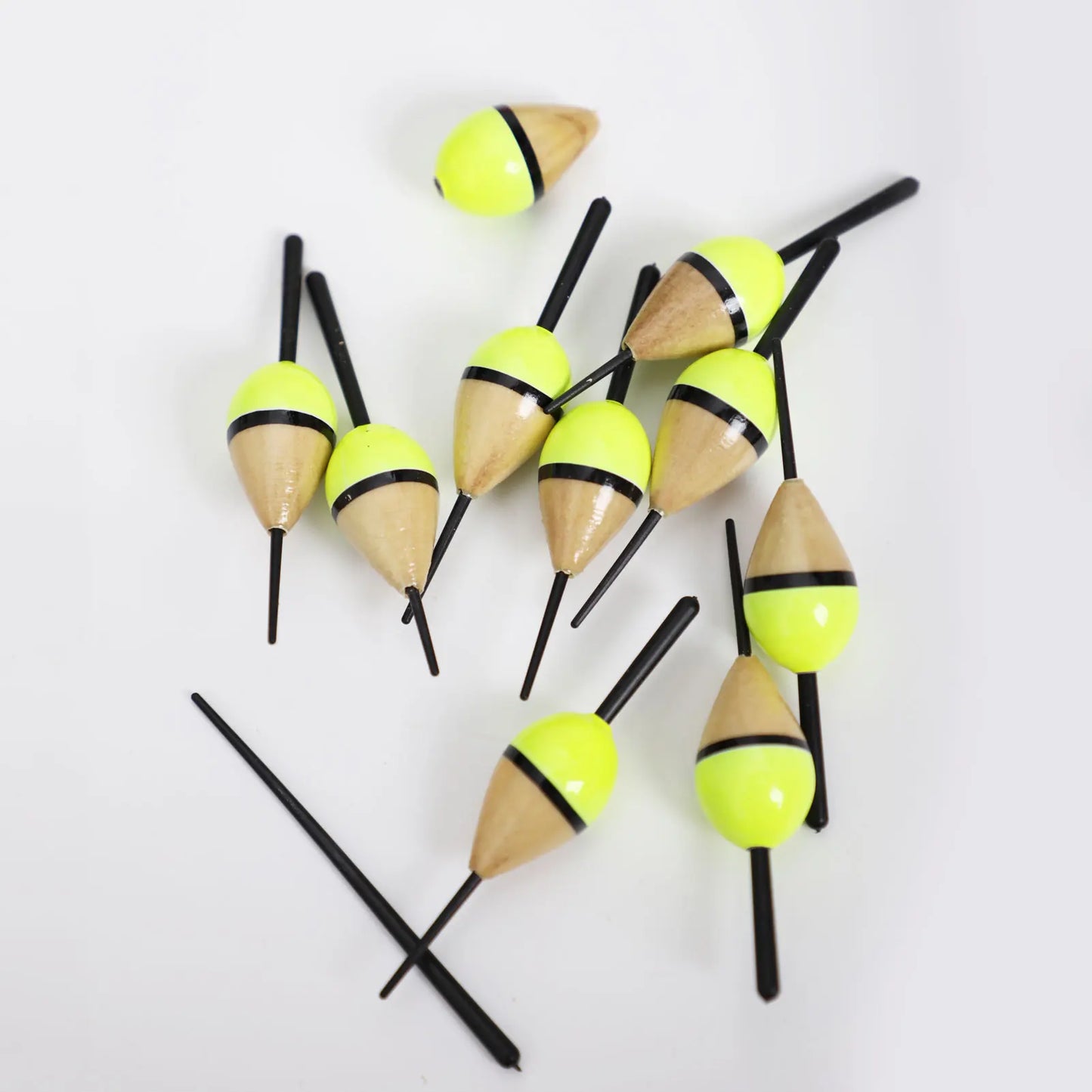 FREE FISHER 10pcs/Lot Lighted Fishing Floats,8cm Bobbers,Collection Cork Buoy Paulownia Wood Floats Plastic Stick Buoyancy 2g
