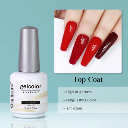 Clou Beaute Transparent French Gel Polish Translucent Nude Pink Red Jelly Glass Milky White Varnish Rainbow Color Nail Art