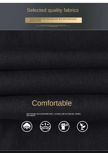 2026 Brand Brushed Jeans Winter Jeans Men Slim Fit Stretch Thick Velvet Pants Warm Jeans Casual Fleece Trousers Male