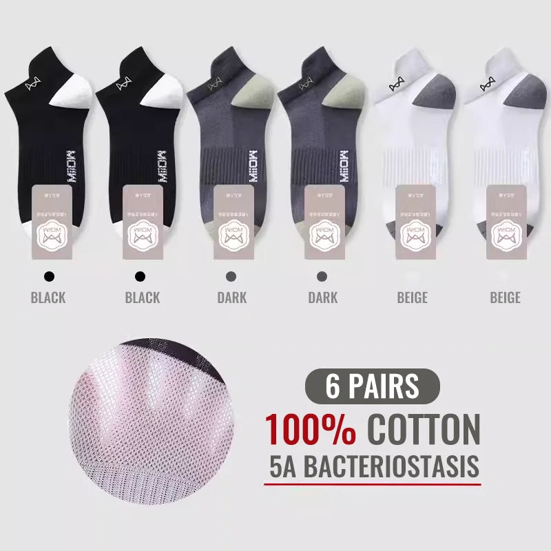 MiiOW Herr Ankelstrumpor 100% Bomull – 6- eller 12-pack, Deodorant, Antibakteriell, Hälskydd