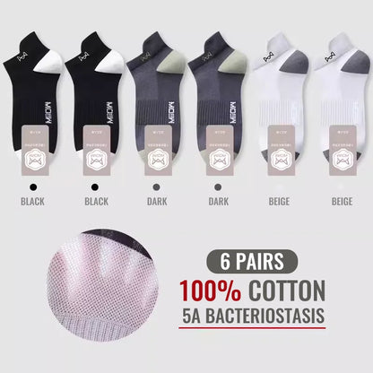 MiiOW Herr Ankelstrumpor 100% Bomull – 6- eller 12-pack, Deodorant, Antibakteriell, Hälskydd