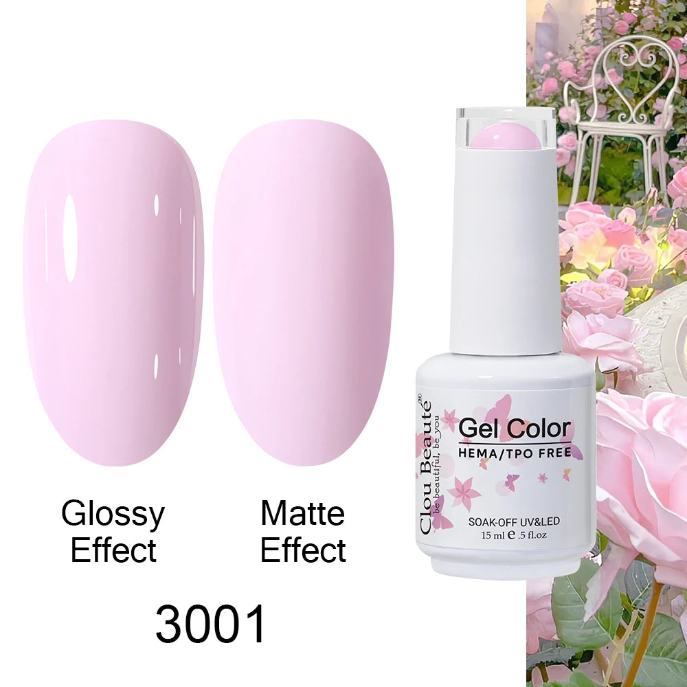Clou Beaute Gel Nail Polish Neon Brown Royal Blue Red Green Pastal Nude Nail Art Varnishes Gel Lacquer Top Coat UV Gel Nail