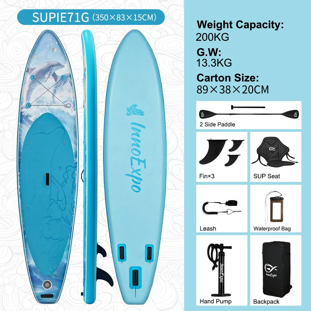 Uppblåsbar SUP-bräda i PVC – välj bland 20 färgdesigner