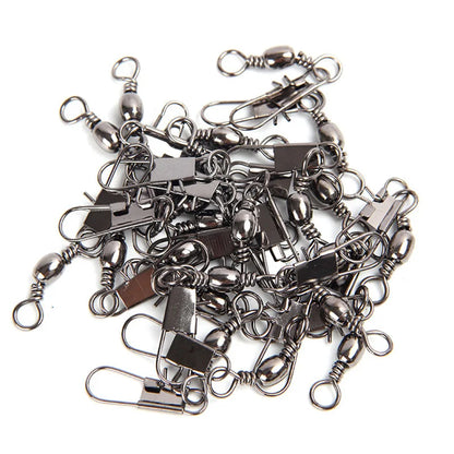 50/100pcs 4-12# Fishing Connector Pin Bearing Rolling Swivel Stainless Steel With Snap Fishhook Lure Tackle Accessorie