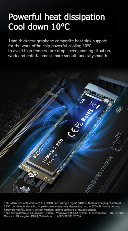 Kootion X15 M.2 SSD NVMe 2TB 1TB 512GB 256GB SSD M2 2280 PCIe 3.0 Internal Solid State Drive Disk for Laptop Desktop