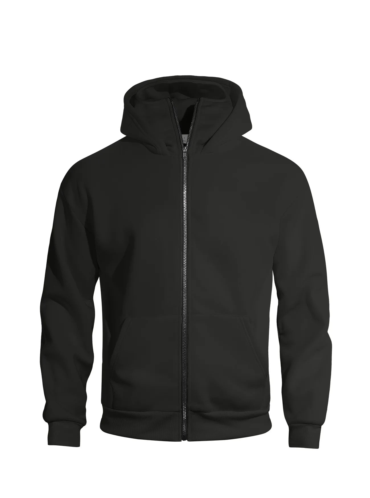 Autumn Men's Double-Layer Hooded Zip-Up Sweatshirt, Loose Casual Fit with Front Pockets, Ideal for Outdoor and Streetwear Style